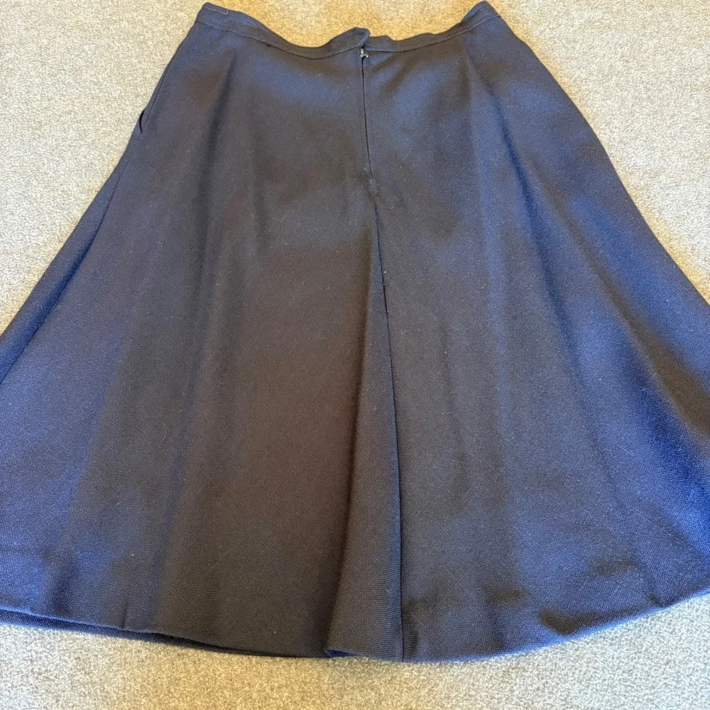 Vintage Evan-Picone Navy Blue Skirt Suit Blazer and A-Line Skirt Set